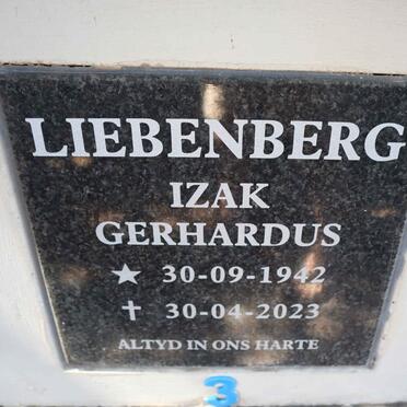 LIEBENBERG Izak Gerhardus 1942-2023