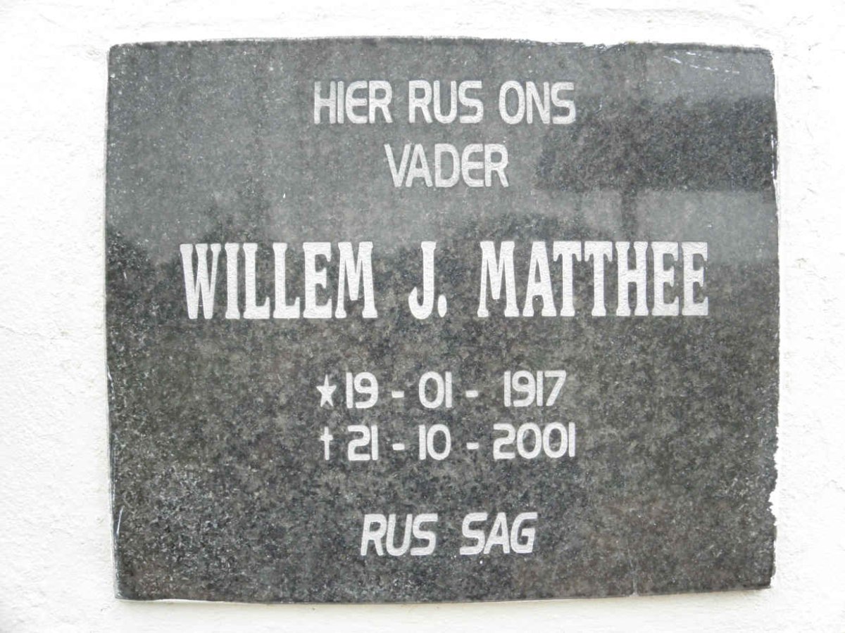MATTHEE Willem J. 1917-2001