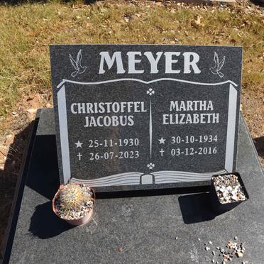 MEYER Christoffel Jacobus 1930-2023 & Martha Elizabeth 1934-2016