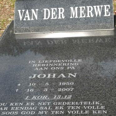 MERWE Johan, van der 1950-2007