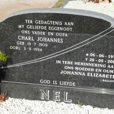 NEL Charl Johannes 1909-1994 &amp; Johanna Elizabeth BALLOT 1914-2003