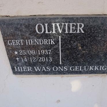 OLIVIER Gert Hendrik 1937-2013