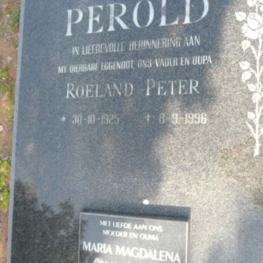 PEROLD Roeland Peter 1925-1996 &amp; Maria Magdalena neé VAN DER MEULEN 1928-2002
