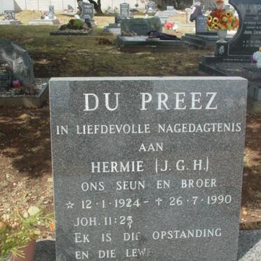PREEZ J.G.H., du 1924-1990
