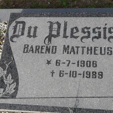 PLESSIS Barend Mattheus, du 1906-1989