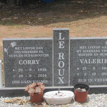 ROUX Corry, Le 1936-2016 &amp; Valerie 1941-2012 