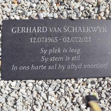 SCHALKWYK Gerhard, van 1965-2023