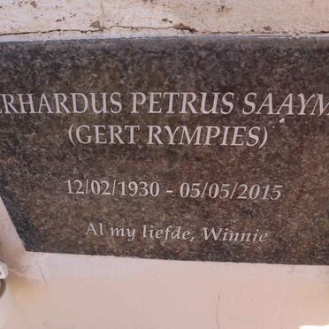SAAYMAN Gerhardus Petrus 1930-2015