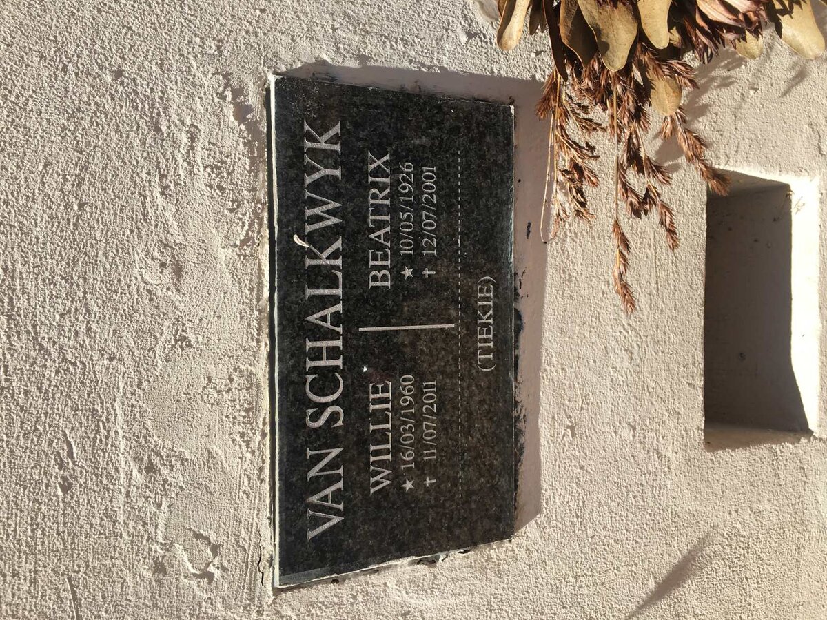 SCHALKWYK Willie, van 1960-2011 &amp; Beatrix 1926-2001