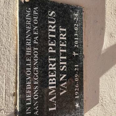 SITTERT Lambert Petrus, van 1926-2013