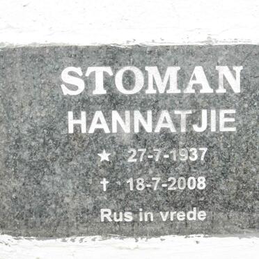 STOMAN Hannatjie 1937-2008