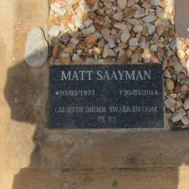 SAAYMAN Matt 1933-2014