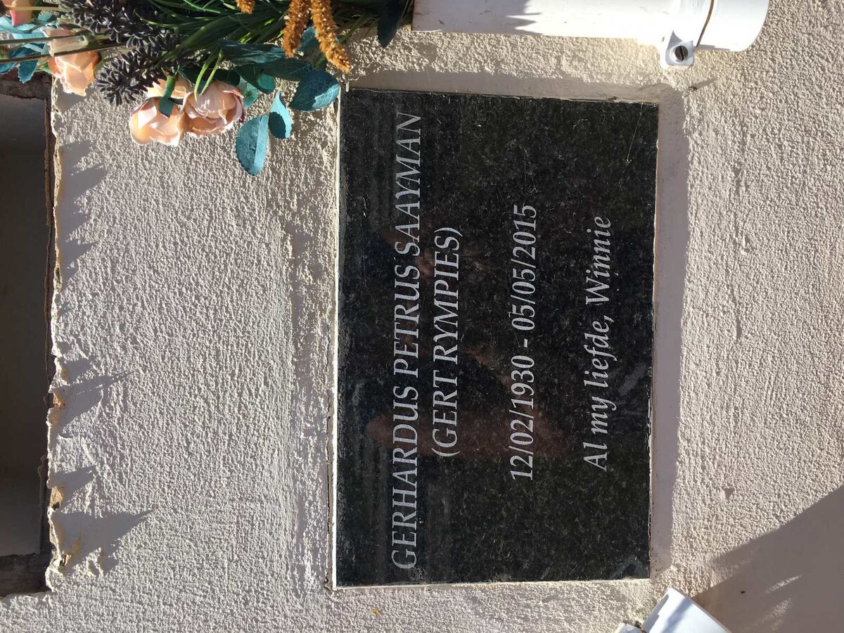 SAAYMAN Gerhardus Petrus 1930-2015
