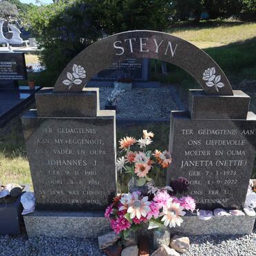 STEYN Johannes J. 1910-1981 & Janetta 1923-2022