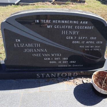 SANFORD Henry 1910-1978 & Elizabeth Johanna VAN WYK 1915-1992
