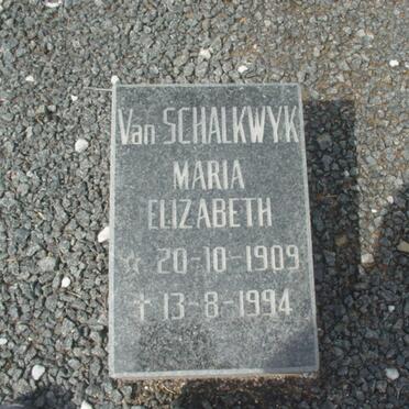 SCHALKWYK Maria Elizabeth, van 1909-1994