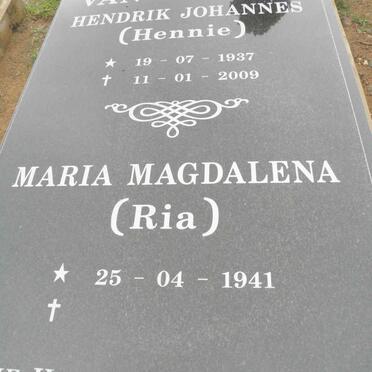 TONDER Hendrik Johannes, van 1937-2009 &amp; Maria Magdalena 1941