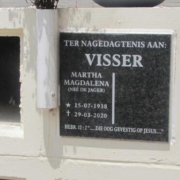 VISSER Martha Magdalena nee DE JAGER 1938-2020