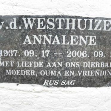 WESTHUIZEN Annalene, van der 1937-2006