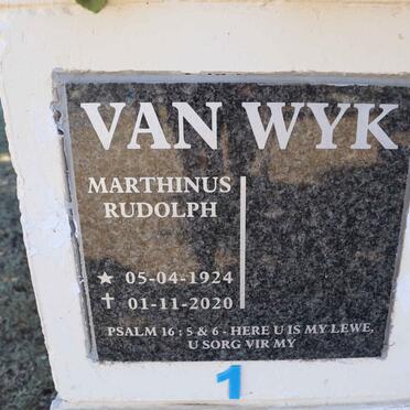 WYK Marthinus Rudolph, van 1924-2020