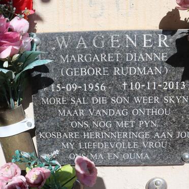 WAGENER Margaret Dianne nee RUDMAN 1956-2013