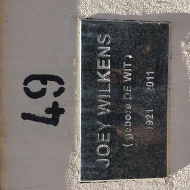 WILKENS Joey nee DE WIT 1921-2011