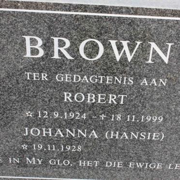 BROWN Robert 1924-1999 &amp; Johanna 1928-
