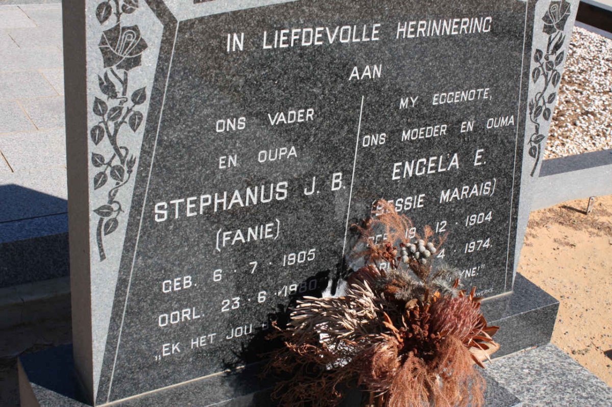 BADENHORST Stephanus J.B. 1905-1980 &amp; Engela E. MARAIS 1904-1974