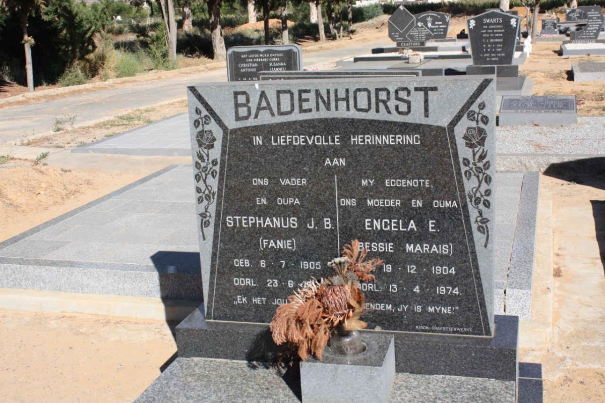 BADENHORST Stephanus J.B. 1905-1980 &amp; Engela E. MARAIS 1904-1974