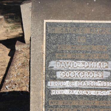 COCKCROFT David Philip 1915-1944 :: COCKCROFT Moeder 1877-1947