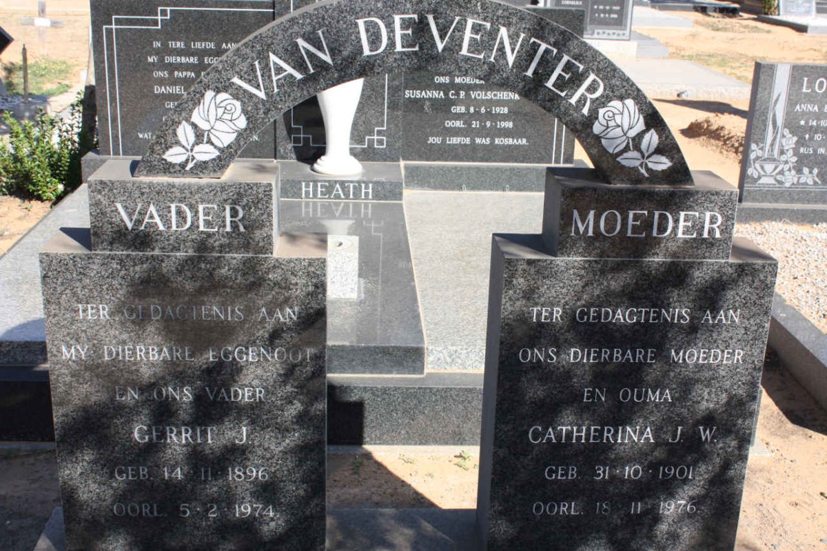 DEVENTER Gerrit J., van 1896-1974 &amp; Catherina J.W. 1901-1976