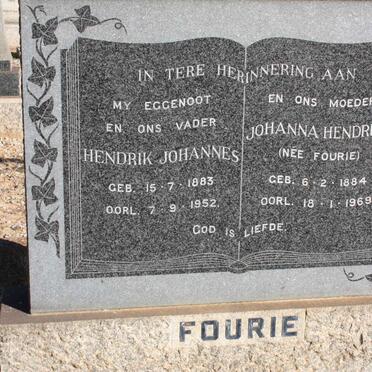 FOURIE Hendrik Johannes 1883-1952 &amp; Johanna Hendrika FOURIE 1884-1969