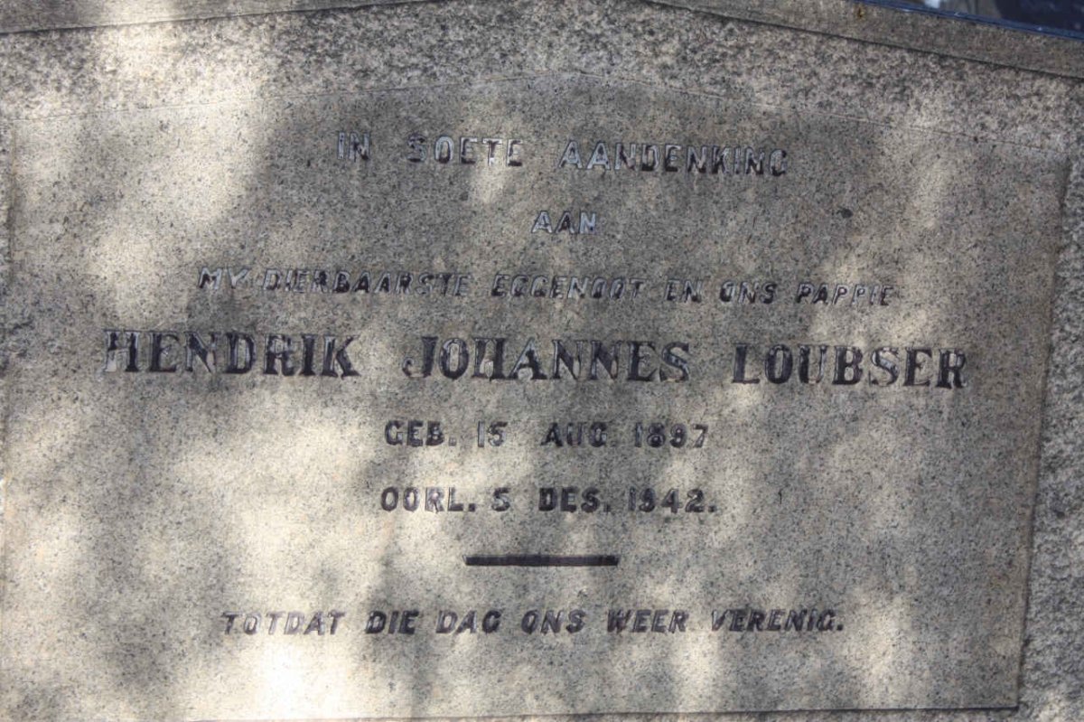 LOUBSER Hendrik Johannes 1897-1942