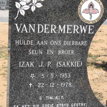 MERWE Izak J.P., van der 1953-1978