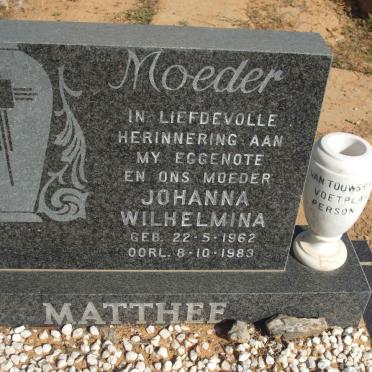 MATTHEE Johanna Wilhelmina 1962-1983