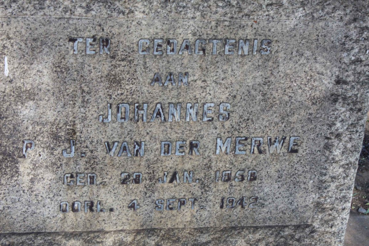 MERWE Johannes P.J., van der 1858-1942
