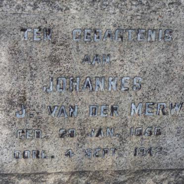 MERWE Johannes P.J., van der 1858-1942