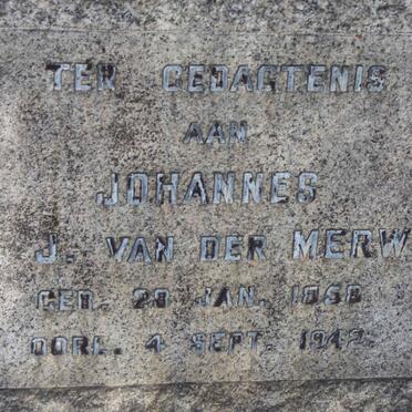MERWE Johannes P.J., van der 1858-1942