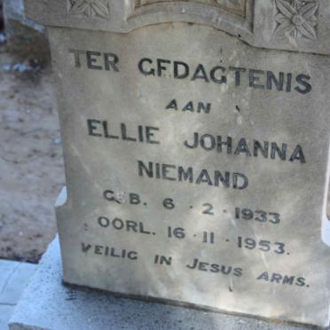 NIEMAND Ellie Johanna 1933-1953