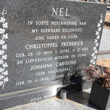 NEL Christoffel Frederick 1906-1982 &amp; Johanna Carolina VOLSCHENK 1906-1992