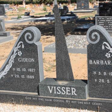 VISSER Gideon 1927-1985 &amp; Barbara 1924-1991
