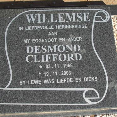 WILLEMSE Desmond Clifford 1968-2003