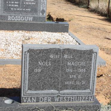 WESTHUIZEN Nols., van der 1931- &amp; Maggie 1916-1988