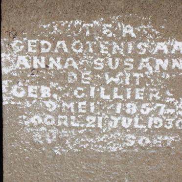 WIT Anna Susanna, de nee CILLIERS 1857-1930