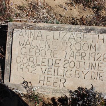 WAGENSTROOM Anna Elizabeth 1928-1952
