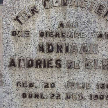 CLERK Adriaan Andries, de 1863-1909