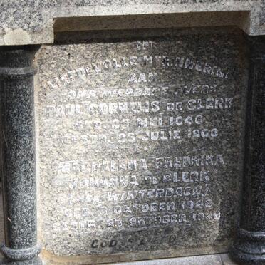 CLERK Paul Cornelis, de 1846-1900 &amp; Magdalena Fredrika Johanna WINTERBACH 1846-1928