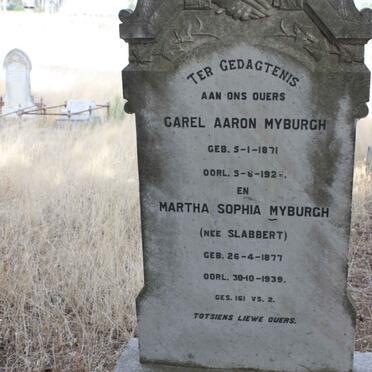 MYBURGH Carel Aaron 1871-192? &amp; Martha Sophia SLABBERT 1877-1937