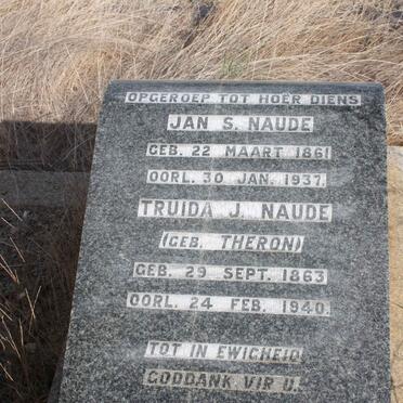 NAUDE Jan S. 1861-1937 &amp; Truida J. THERON 1863-1940