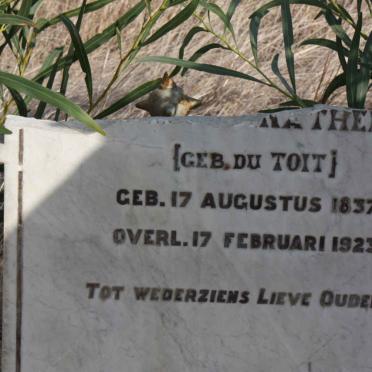 THERON Alida Josina nee DU TOIT 1837-1923